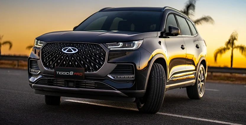 Chery Tiggo 8 PRO 1.6 TGDi Aut 2025 – Diagonal Frontal · Foto: CAOA Chery