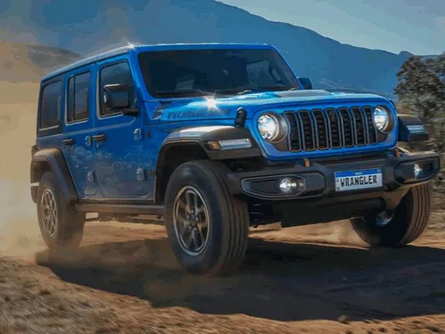 Jeep Wrangler Rubicon 2.0 Turbo 2024 – Diagonal Frontal · Foto: Jeep