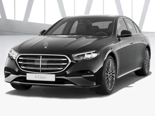 Mercedes-Benz E-300 Exclusive 2.0 TB 258cv Aut. (Híb.) 2024 – Diagonal Frontal · Foto: Mercedes-Benz