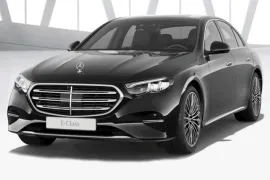 Mercedes-Benz E-300 Exclusive 2.0 TB 258cv Aut. (Híb.) 2024 – Diagonal Frontal · Foto: Mercedes-Benz