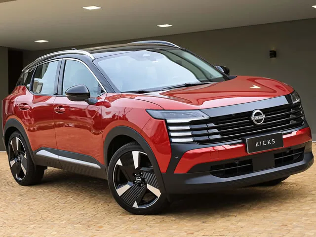 Nissan KICKS Platinum 1.0 Turbo Flex Aut 2026 – Diagonal Frontal · Foto: Nissan