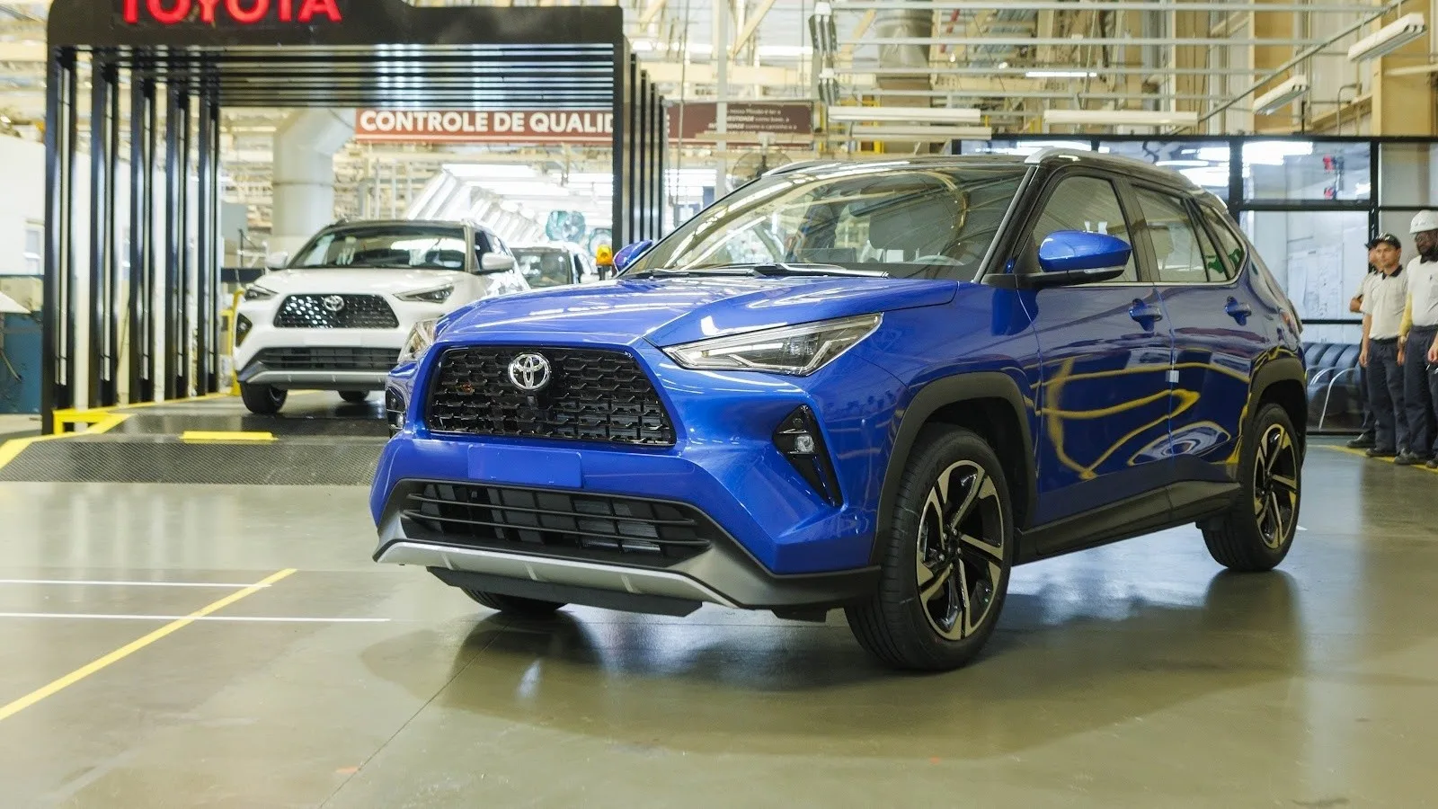 Yaris Cross na linha de montagem de Sorocaba (SP) no dia em que começou a produção, 27 de janeiro de 2026